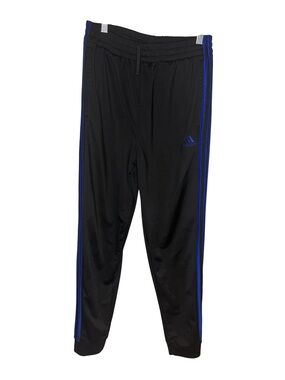 adidas Boys Core 3-Stripe Jogger Track Pants Black Royal Blue Youth Large 14/16